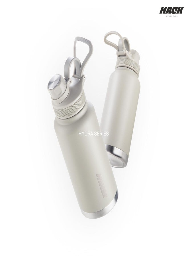 Hack Athletics Hydra Premium Stainless Steel Insulated Water Bottle for Gym, School, Home, Office, Water Bottle for Men, Women, Girls & Boys, BPA Free Material 100% Leakproof | 950ML (Cream) - Image 2